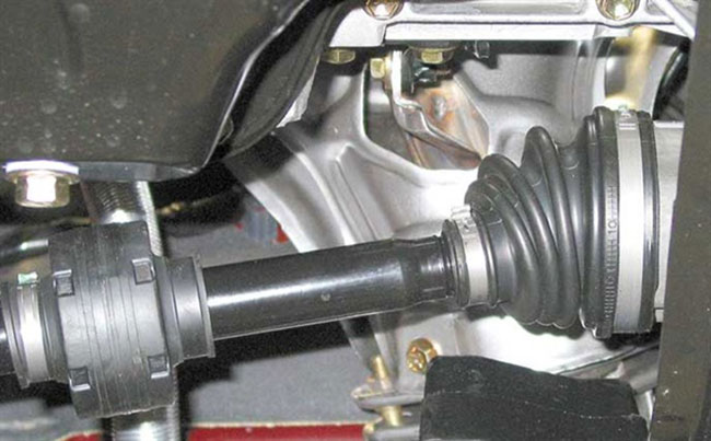 close up image of CV axle and boot